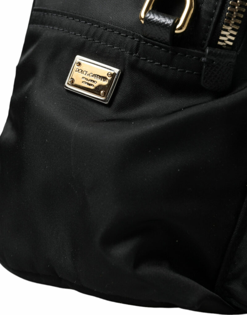 Dolce & Gabbana Elegant Black Gold Detail Backpack - Image 5