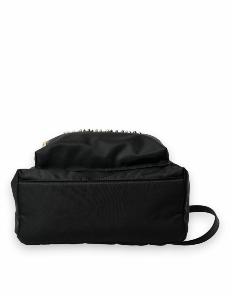 Dolce & Gabbana Elegant Black Gold Detail Backpack - Image 6