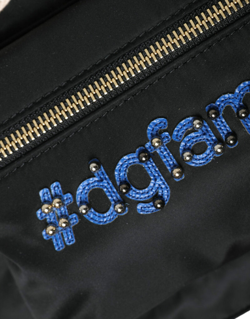 Dolce & Gabbana Elegant Black Gold Detail Backpack - Image 7