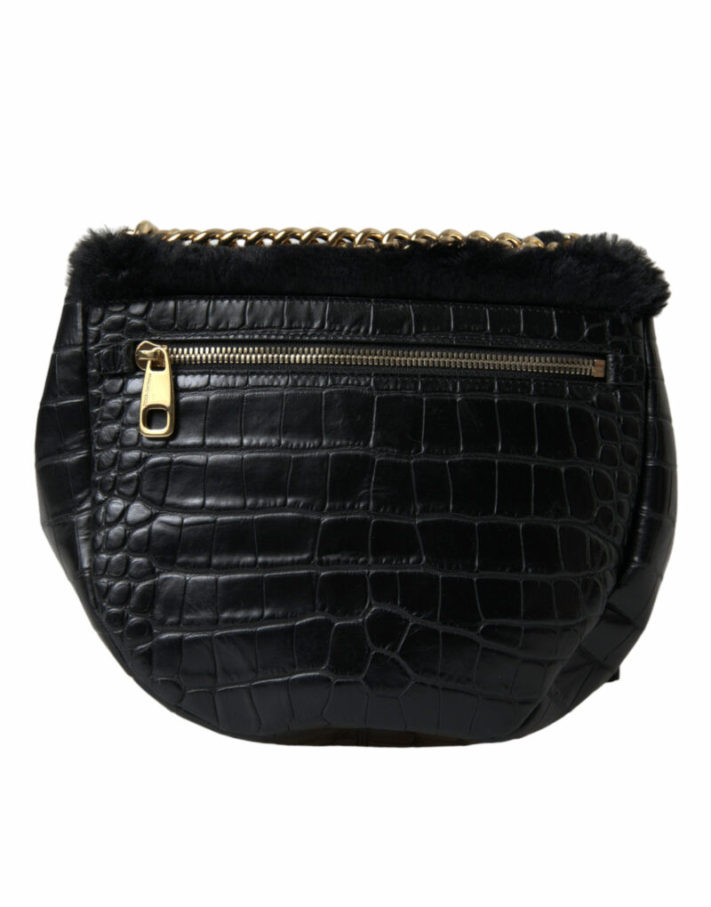 Dolce & Gabbana Exquisite Croc-Embossed Panther Shoulder Bag - Image 3