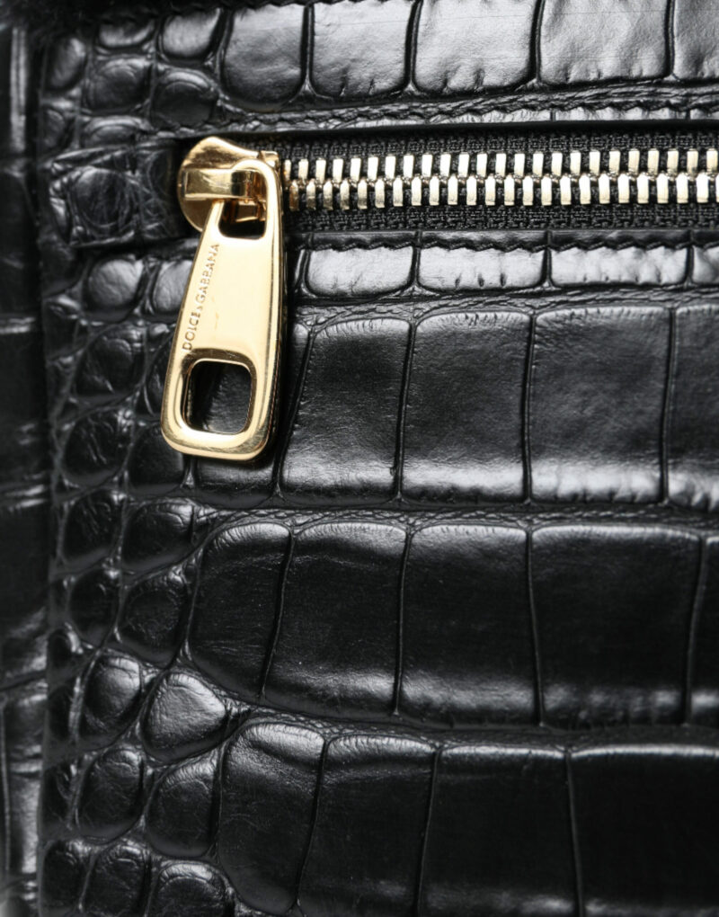 Dolce & Gabbana Exquisite Croc-Embossed Panther Shoulder Bag - Image 4