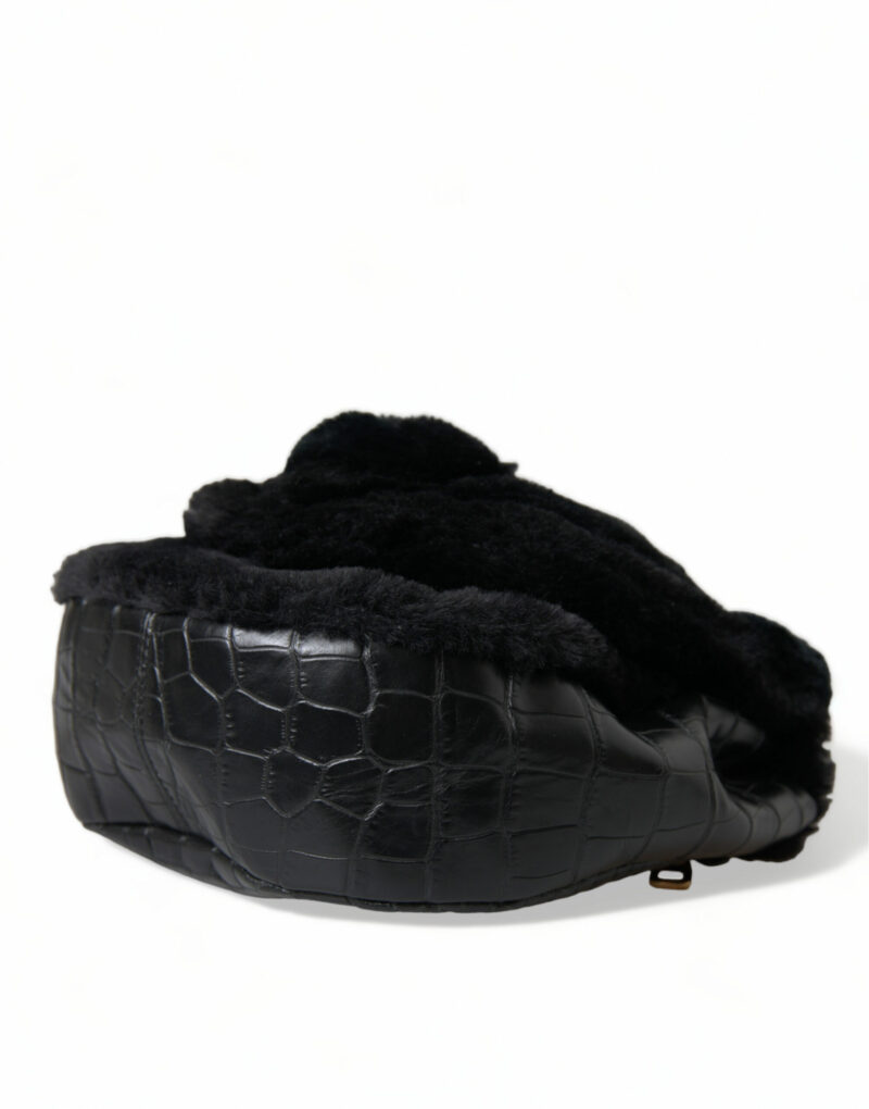 Dolce & Gabbana Exquisite Croc-Embossed Panther Shoulder Bag - Image 5