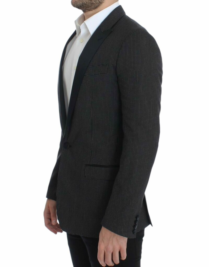 Dolce & Gabbana Elegant Black Polka Dotted Slim Fit Blazer - Image 2