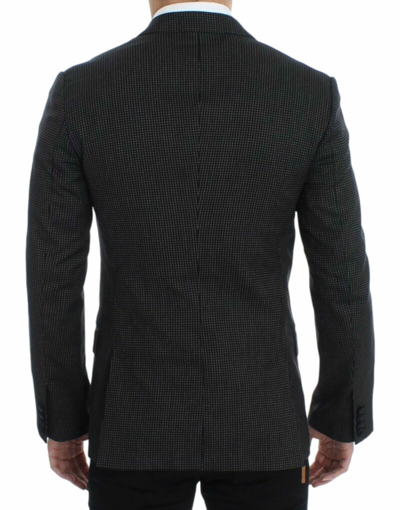 Dolce & Gabbana Elegant Black Polka Dotted Slim Fit Blazer - Image 3
