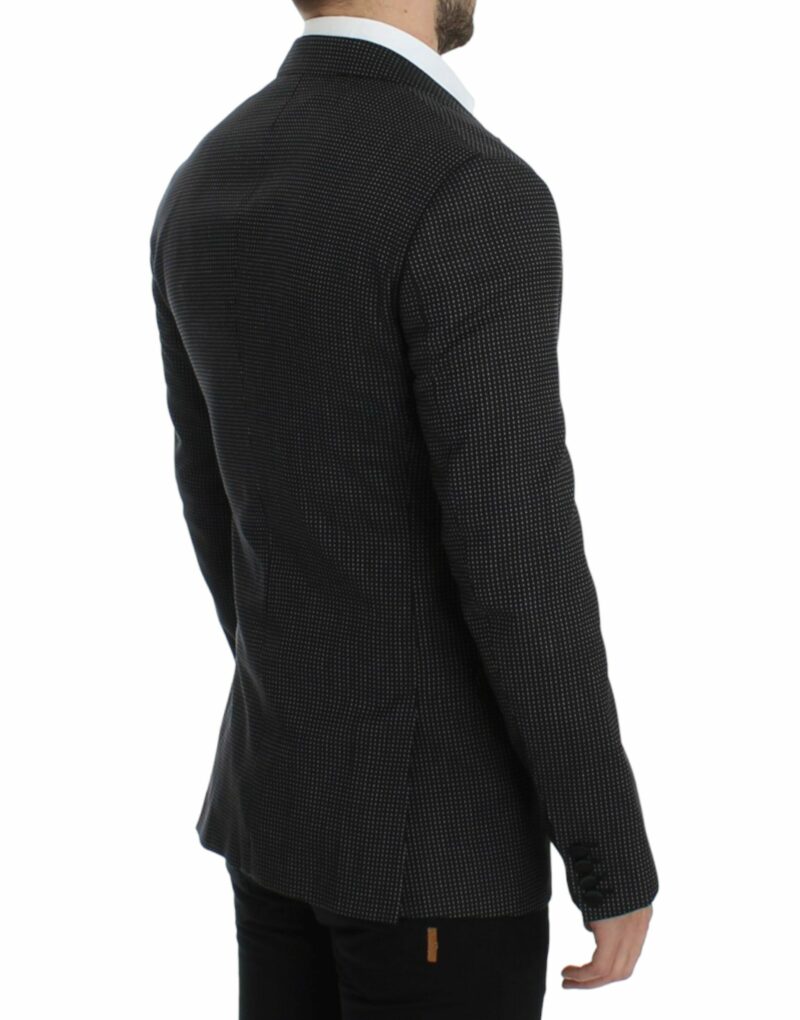 Dolce & Gabbana Elegant Black Polka Dotted Slim Fit Blazer - Image 4