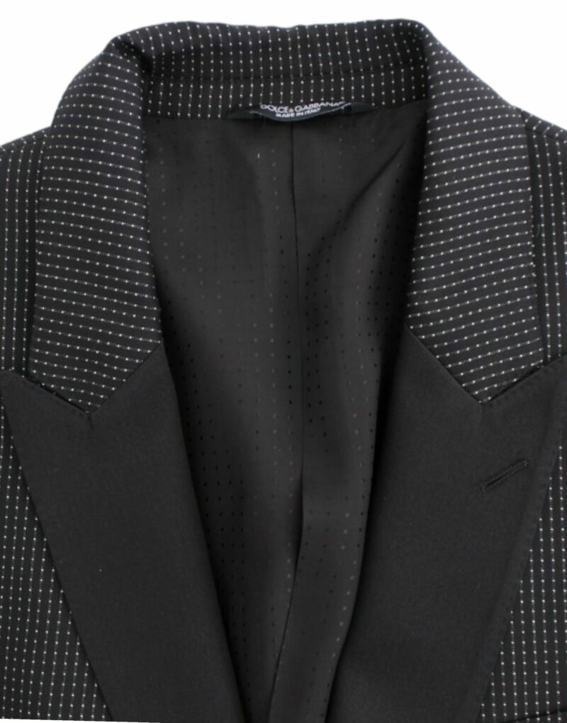 Dolce & Gabbana Elegant Black Polka Dotted Slim Fit Blazer - Image 8