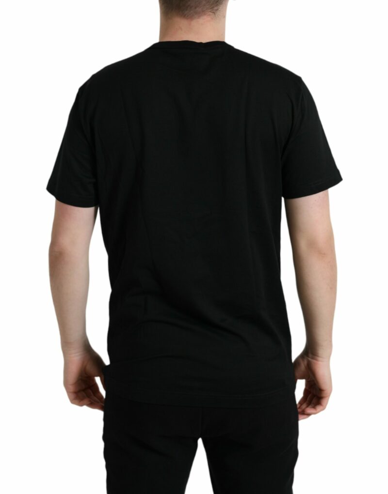 Dolce & Gabbana Sleek Cotton Round Neck T-Shirt with Chain Detail - Image 3