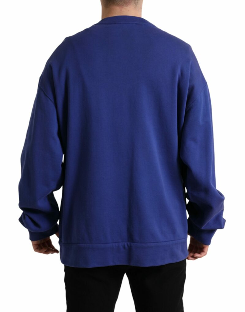 Dolce & Gabbana Royal Blue Cotton Crewneck Sweater - Image 3