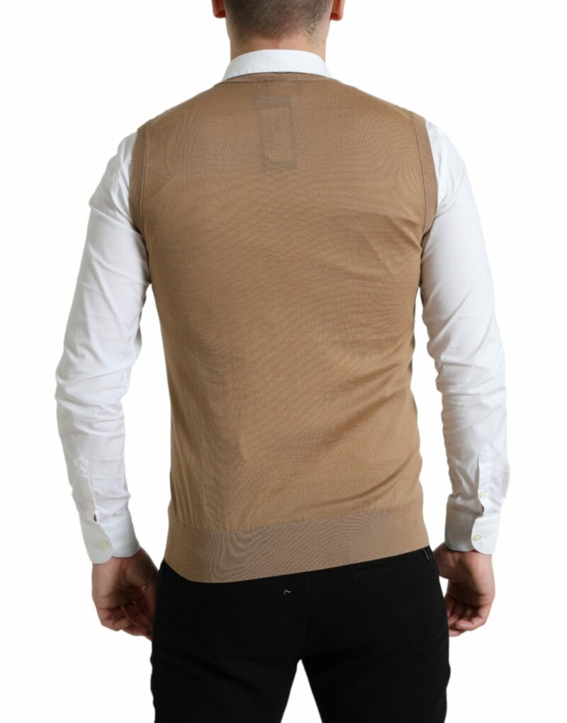 Dolce & Gabbana Elegant Sleeveless V-Neck Wool Sweater - Image 2