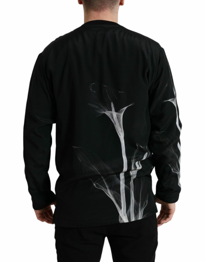 Dolce & Gabbana Floral Silk Crew Neck Sweater - Image 3