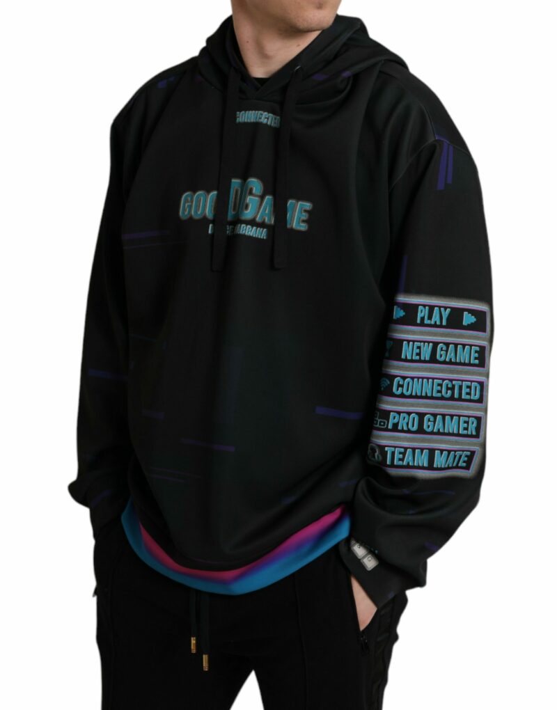 Dolce & Gabbana Elegant Graphic Print Hooded Pullover - Image 2