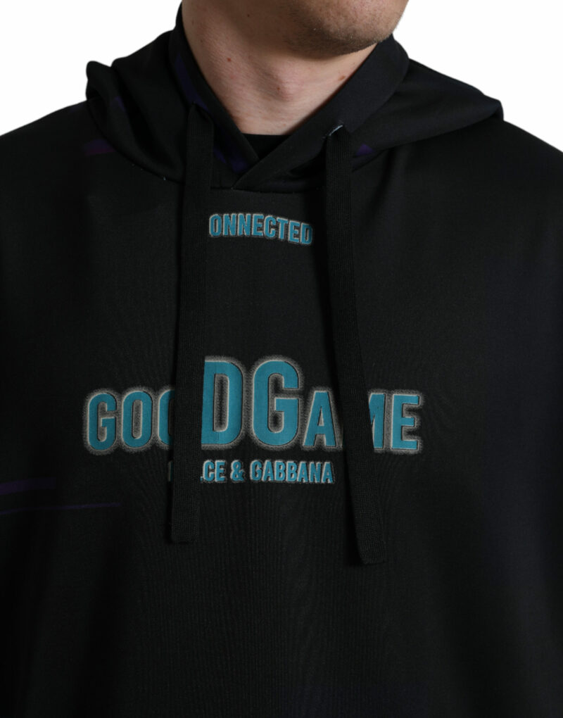 Dolce & Gabbana Elegant Graphic Print Hooded Pullover - Image 5