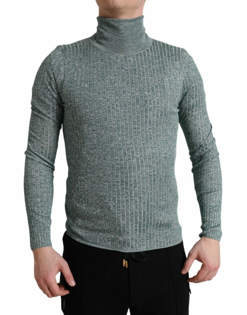 Dolce & Gabbana Elegant Green Turtleneck Pullover Sweater - Image 2