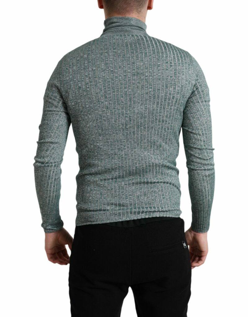 Dolce & Gabbana Elegant Green Turtleneck Pullover Sweater - Image 3