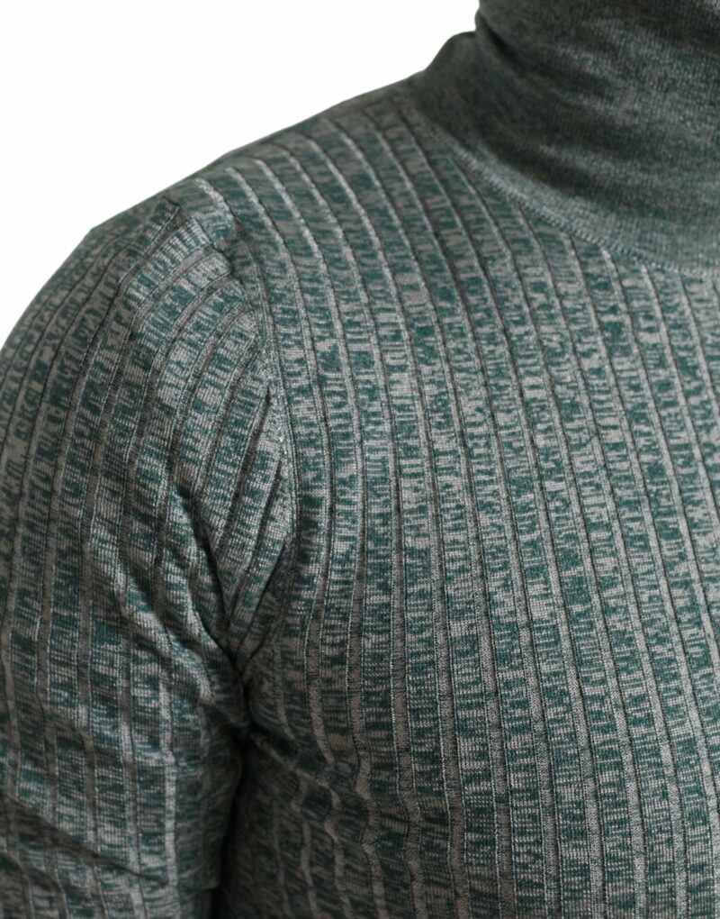 Dolce & Gabbana Elegant Green Turtleneck Pullover Sweater - Image 5
