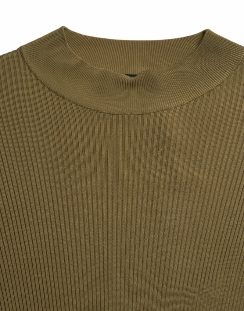 Dolce & Gabbana Army Green Viscose Crew Neck Sweater - Image 6