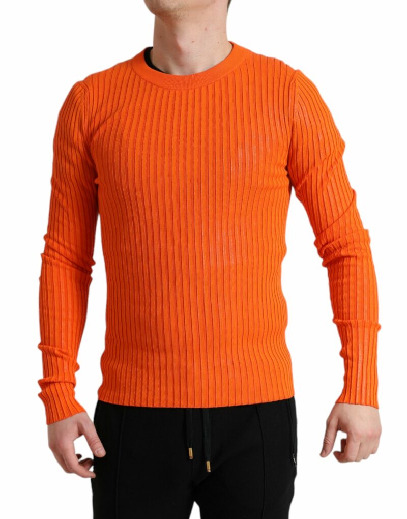 Dolce & Gabbana Sleek Sunset Orange Knitted Pullover Sweater - Image 2
