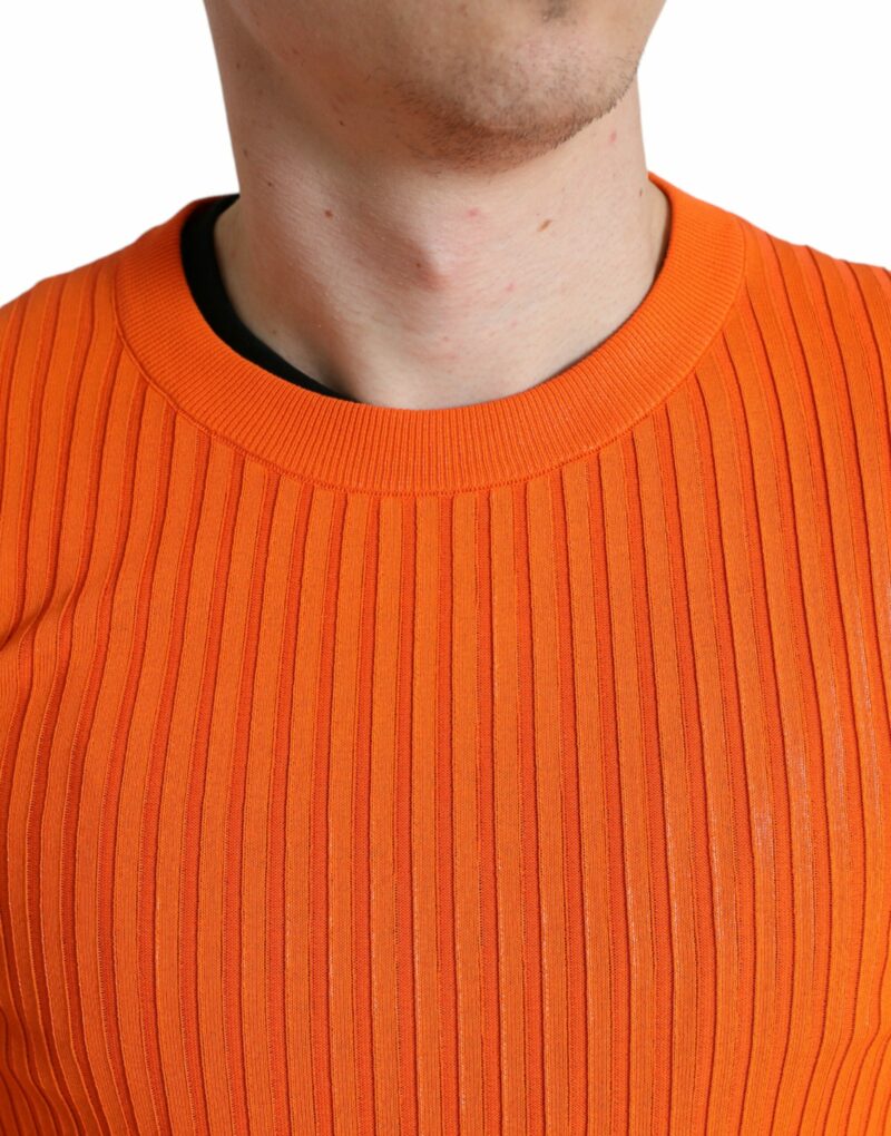 Dolce & Gabbana Sleek Sunset Orange Knitted Pullover Sweater - Image 4