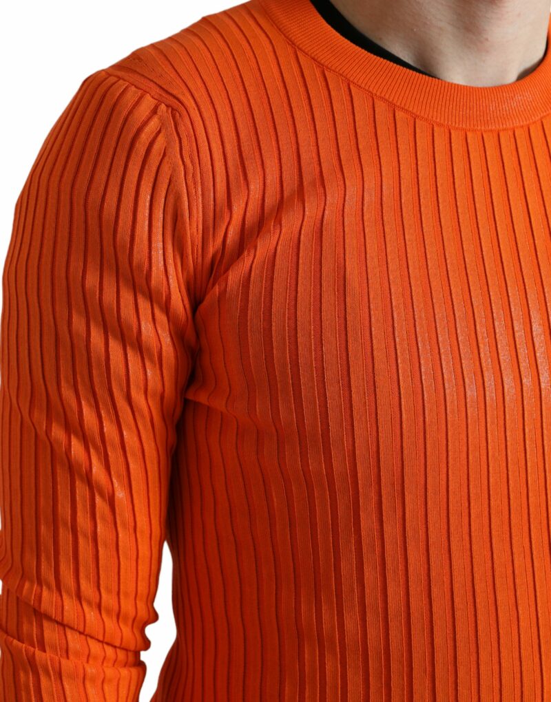 Dolce & Gabbana Sleek Sunset Orange Knitted Pullover Sweater - Image 5