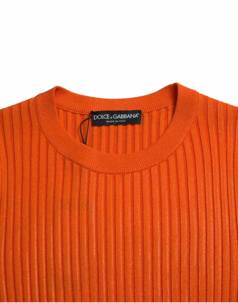 Dolce & Gabbana Sleek Sunset Orange Knitted Pullover Sweater - Image 6