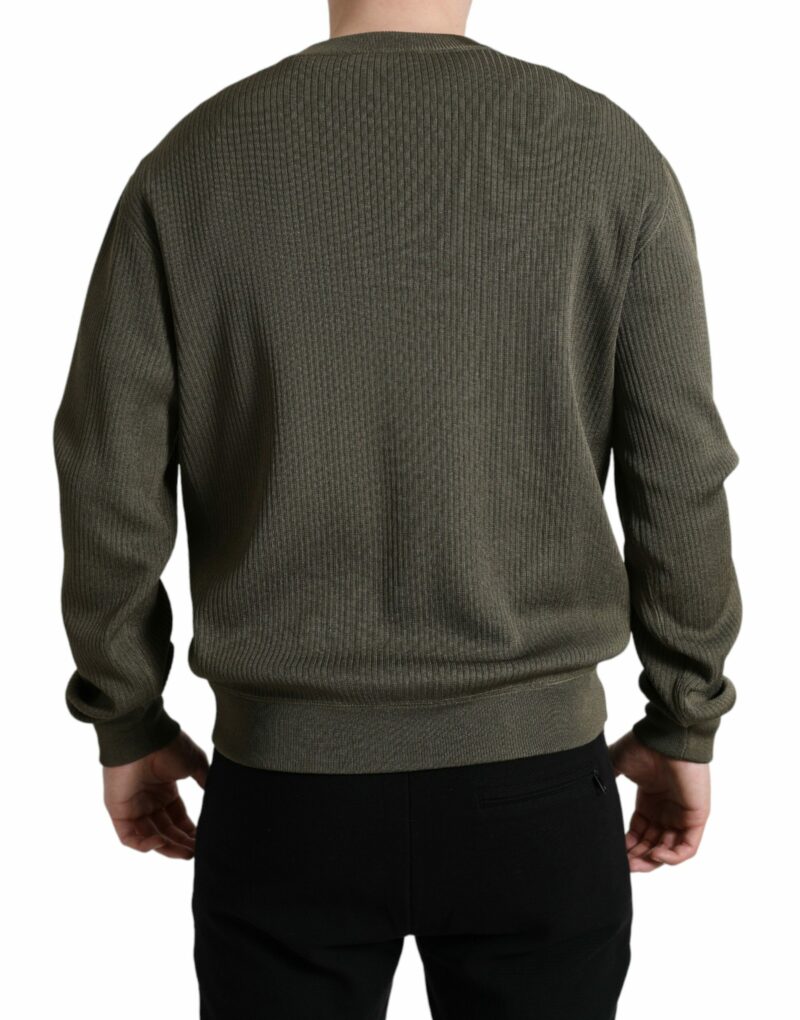 Dolce & Gabbana Elegant Green Crew Neck Sweater - Image 2