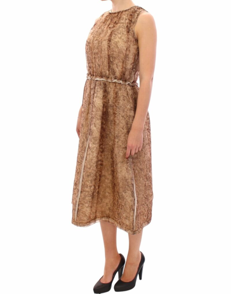 Dolce & Gabbana Elegant Silk Sleeveless Knee-Length Dress - Image 2