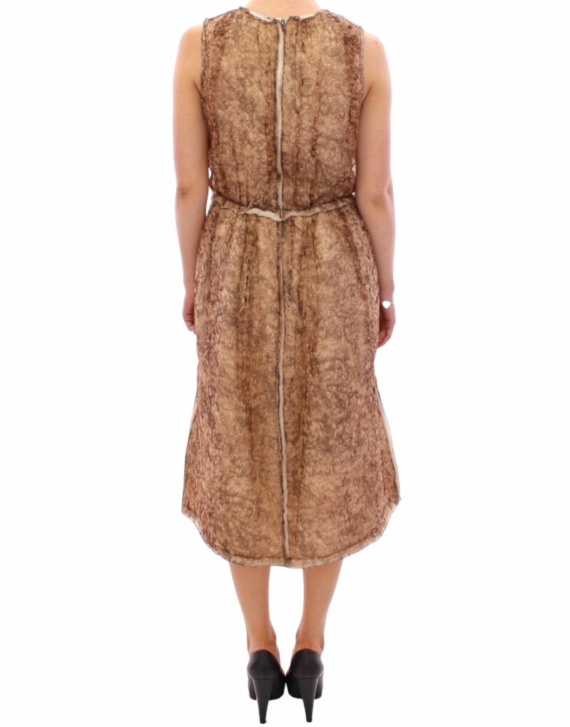 Dolce & Gabbana Elegant Silk Sleeveless Knee-Length Dress - Image 3
