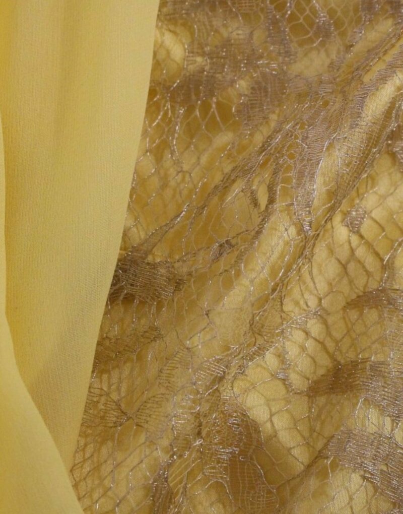 Dolce & Gabbana Yellow Lace Crystal Embellished Mini Dress - Image 7