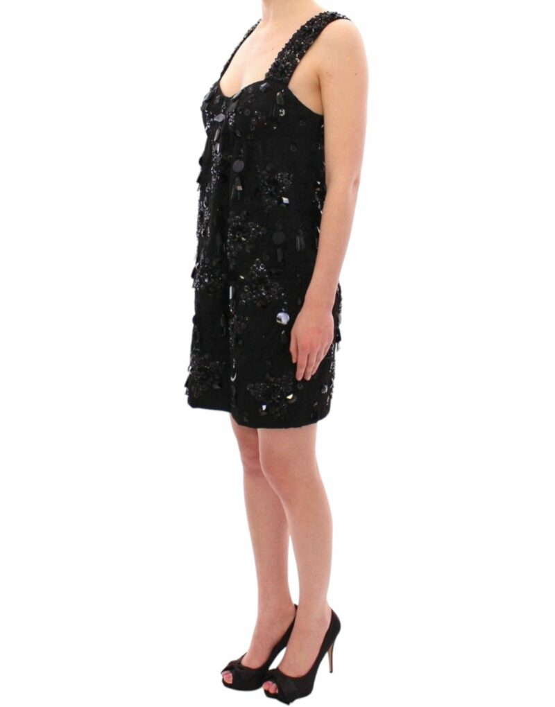 Dolce & Gabbana Elegant Sequined Floral Mini Shift Dress - Image 2