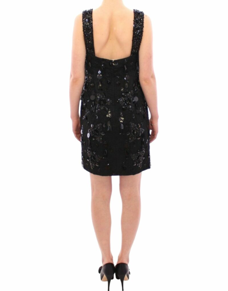 Dolce & Gabbana Elegant Sequined Floral Mini Shift Dress - Image 3