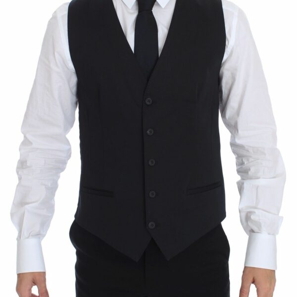Dolce & Gabbana Elegant Blue Cotton Stretch Dress Vest