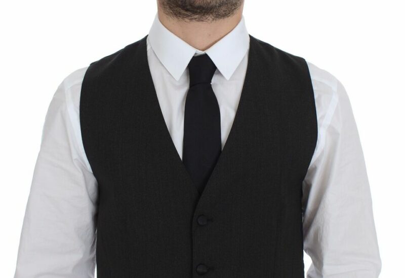 Dolce & Gabbana Classic Gray Wool Blend Dress Vest - Image 2