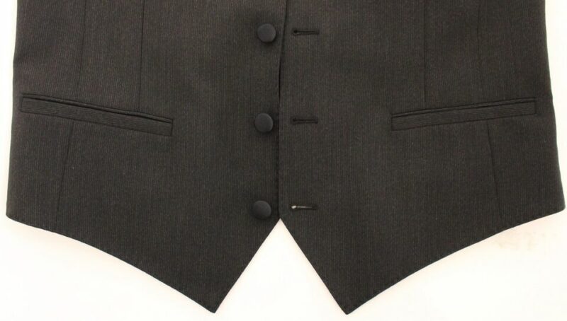 Dolce & Gabbana Elegant Gray Wool Stretch Dress Vest - Image 8