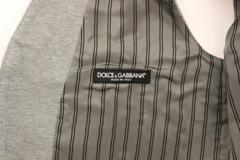 Dolce & Gabbana Elegant Gray Cotton Stretch Dress Vest - Image 7