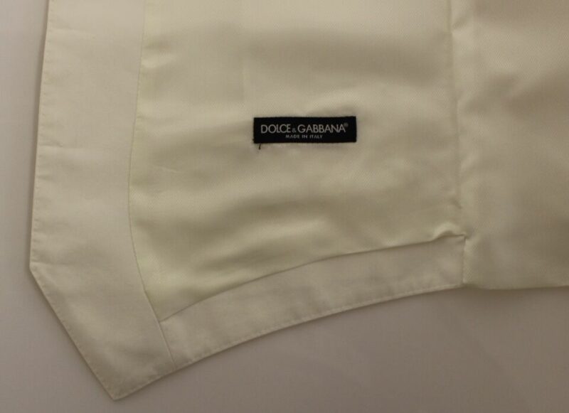 Dolce & Gabbana Elegant White Cotton Silk Dress Vest - Image 6