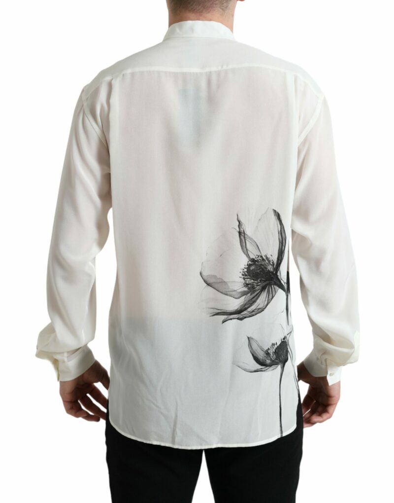 Dolce & Gabbana Elegant Floral Silk Dress Shirt - Image 3
