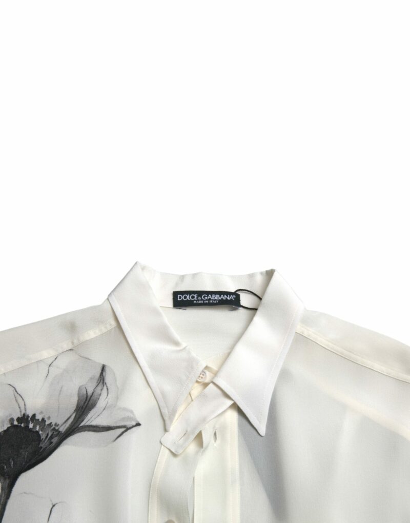 Dolce & Gabbana Elegant Floral Silk Dress Shirt - Image 6