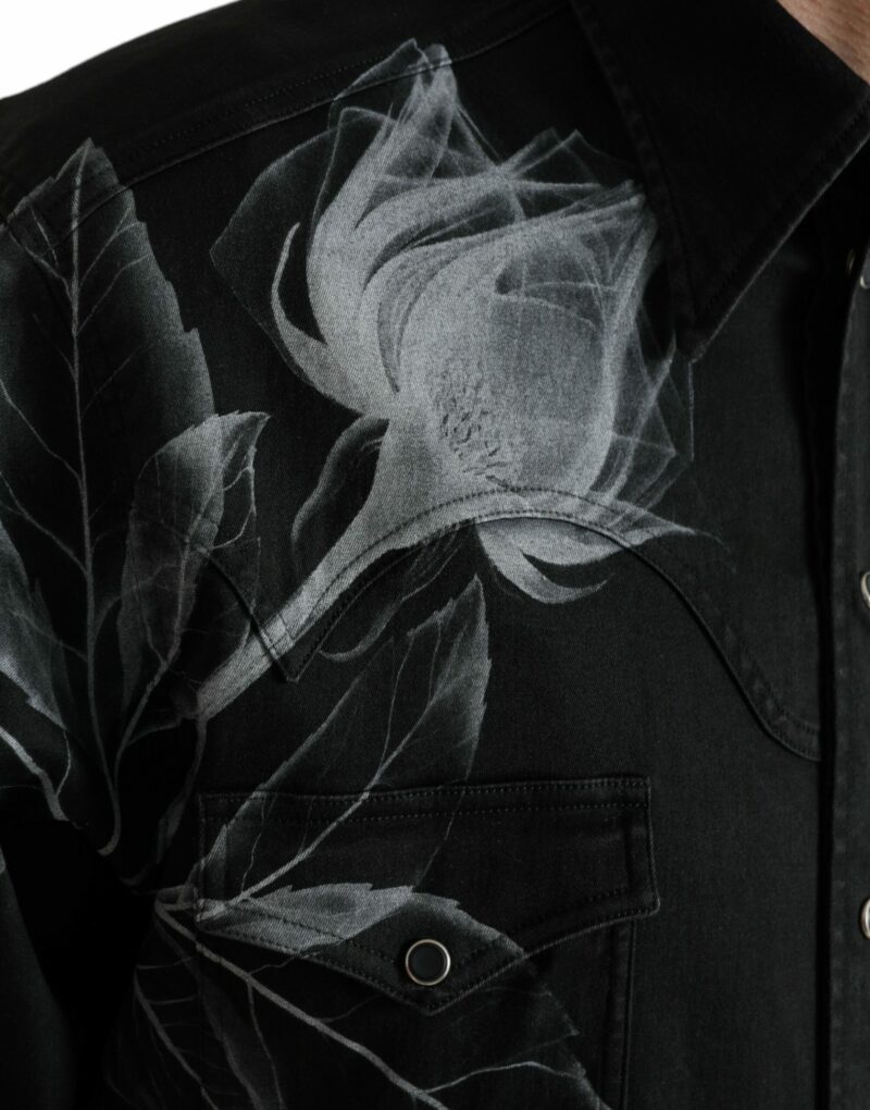 Dolce & Gabbana Elegant Floral Print Dress Shirt - Image 6