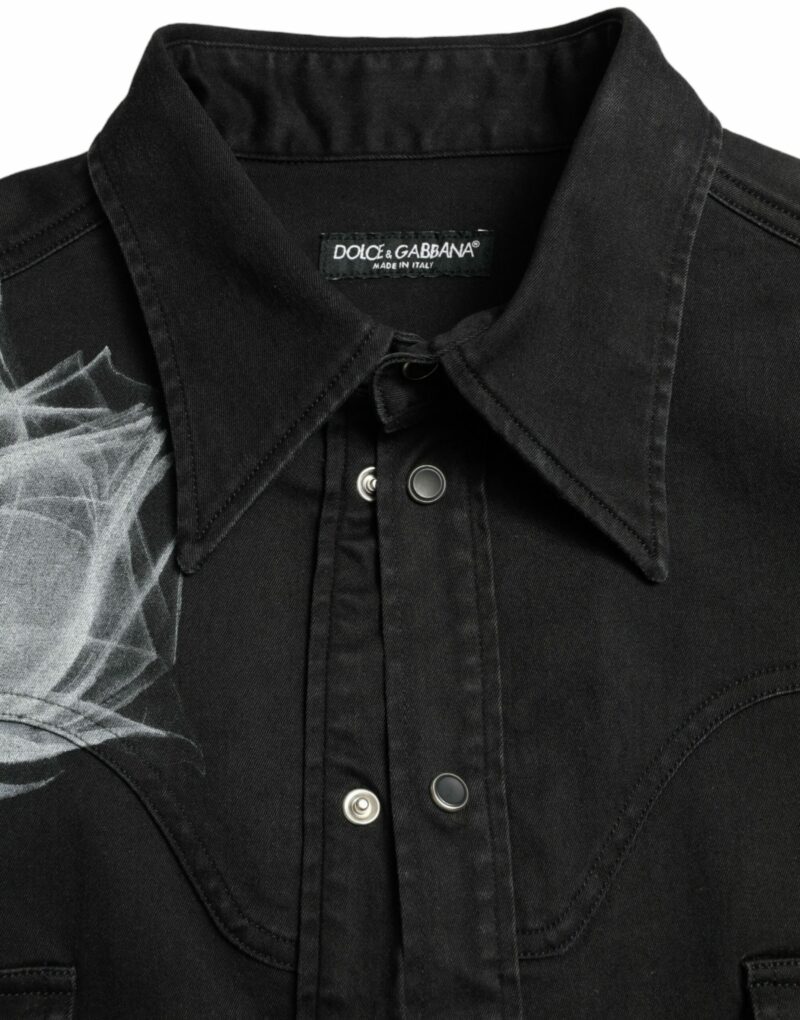 Dolce & Gabbana Elegant Floral Print Dress Shirt - Image 7