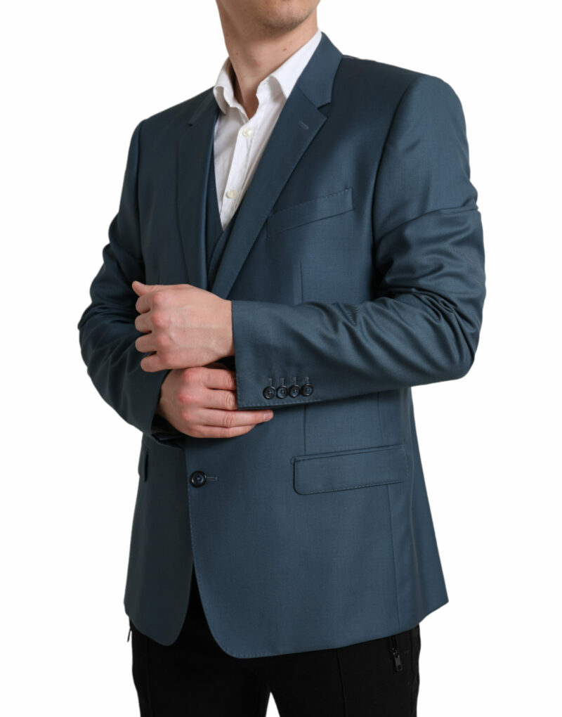 Dolce & Gabbana Elegant Green Martini Two-Piece Wool Suit - Image 3