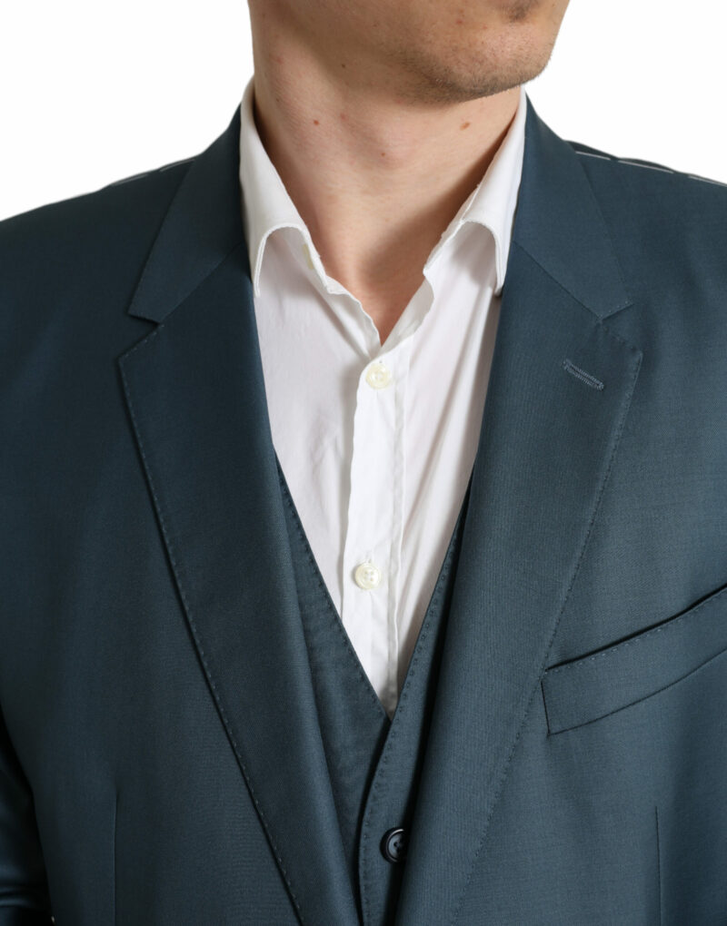 Dolce & Gabbana Elegant Green Martini Two-Piece Wool Suit - Image 4