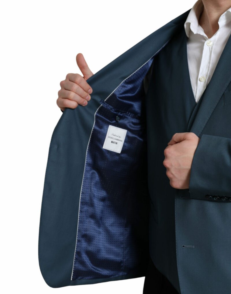 Dolce & Gabbana Elegant Green Martini Two-Piece Wool Suit - Image 5