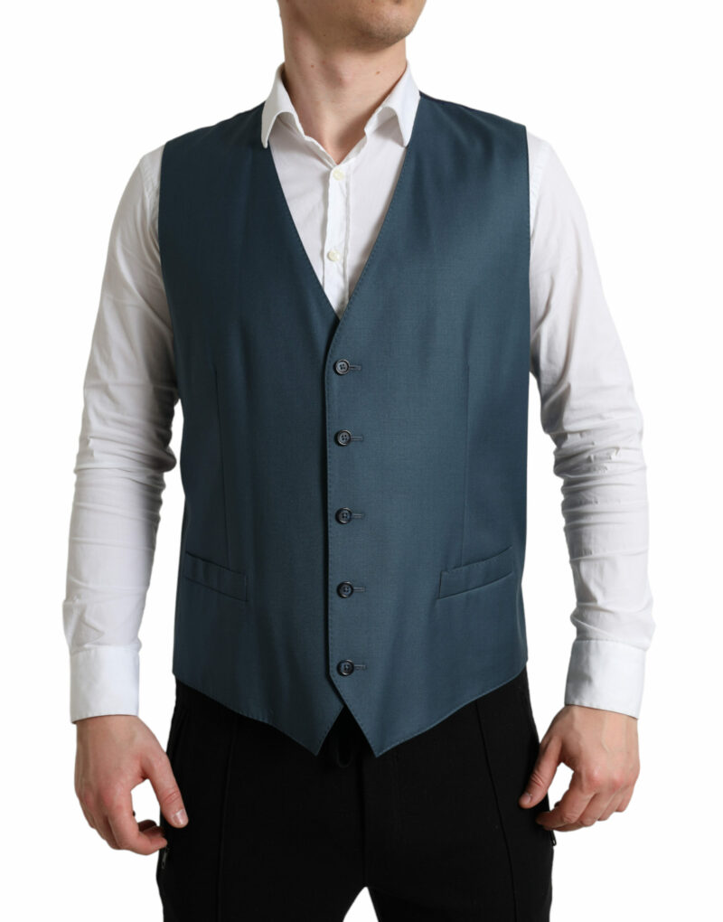 Dolce & Gabbana Elegant Green Martini Two-Piece Wool Suit - Image 6