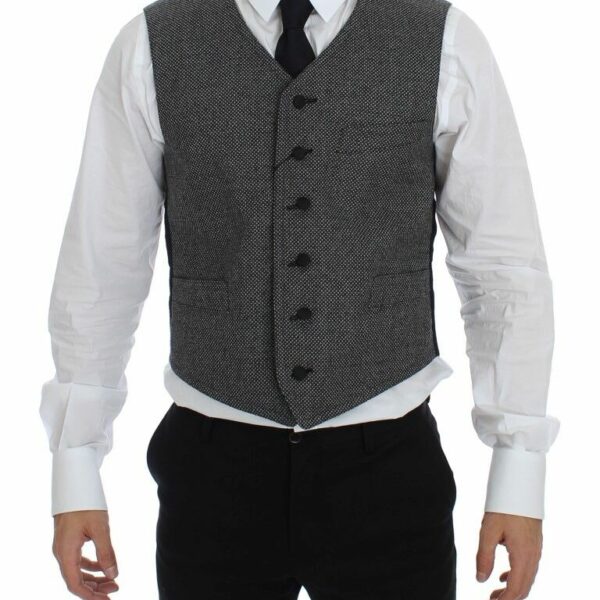 Dolce & Gabbana Elegant Single Breasted Gray Dress Vest