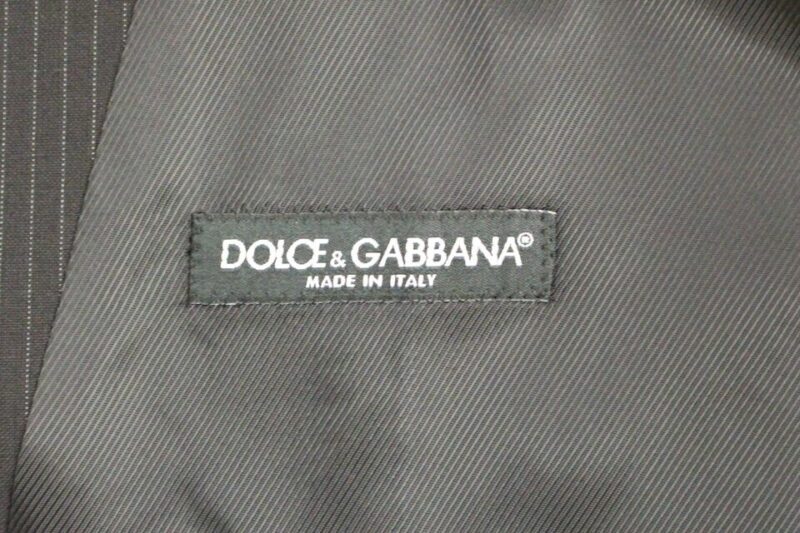 Dolce & Gabbana Elegant Black Striped Wool Dress Vest - Image 6