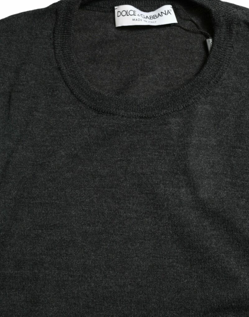 Dolce & Gabbana Elegant Gray Wool Pullover Sweater - Image 2