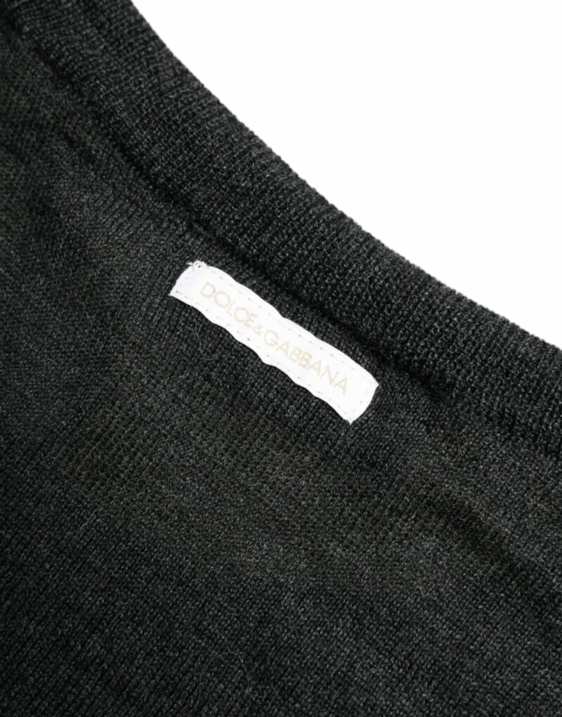 Dolce & Gabbana Elegant Gray Wool Pullover Sweater - Image 3