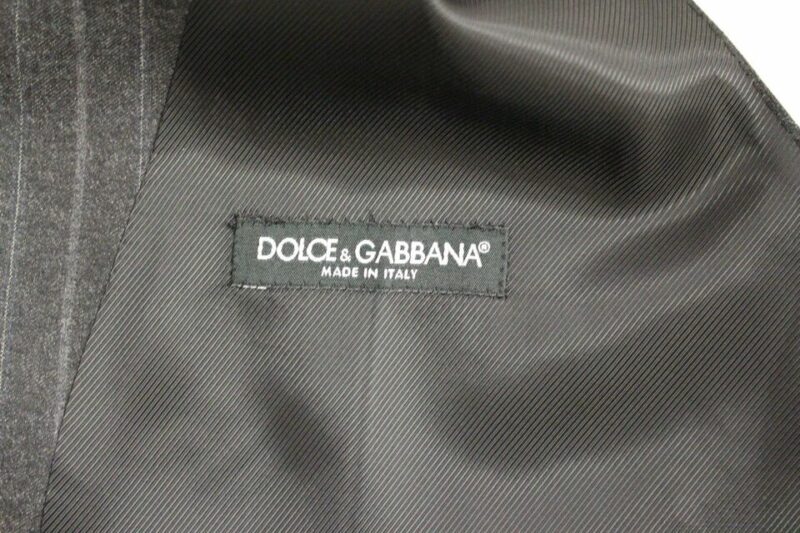 Dolce & Gabbana Elegant Gray Striped Dress Vest - Image 6