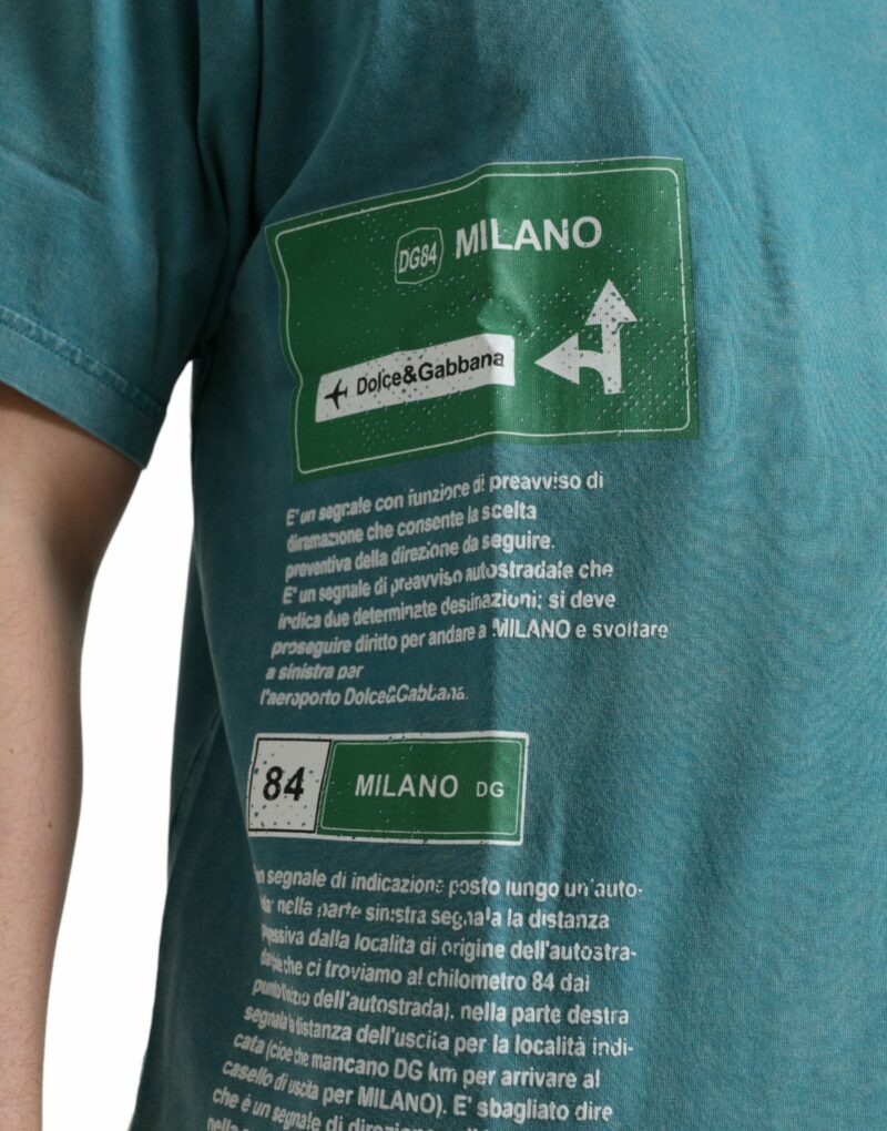 Dolce & Gabbana Chic Blue Milano Motive Cotton Tee - Image 3