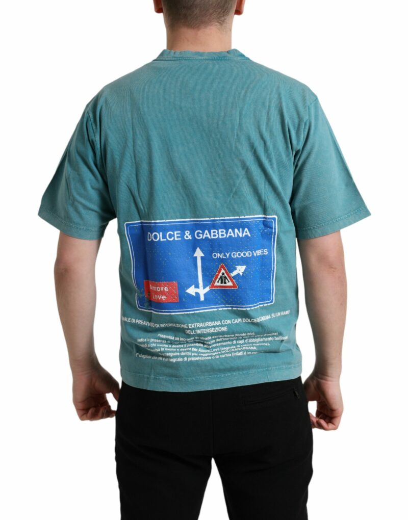 Dolce & Gabbana Chic Blue Milano Motive Cotton Tee - Image 5